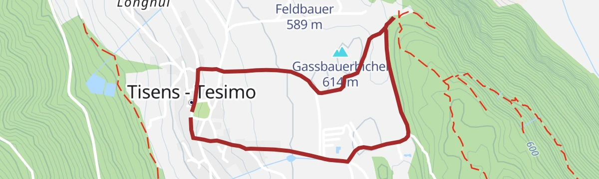 Route map: Sentiero circolare da Tesimo alla Chiesa San Cristoforo in inverno